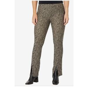 Michael Kors Giraffe Animal Print Split Hem Pants Brown XS